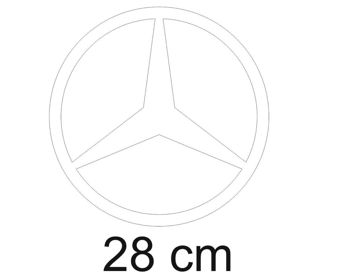 Podsvícené logo Mercedes 28 cm Atego 24V