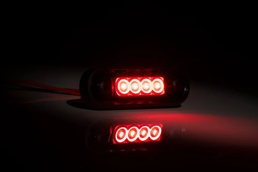 LED poziční světlo, 12-30V zatmavené- Červené