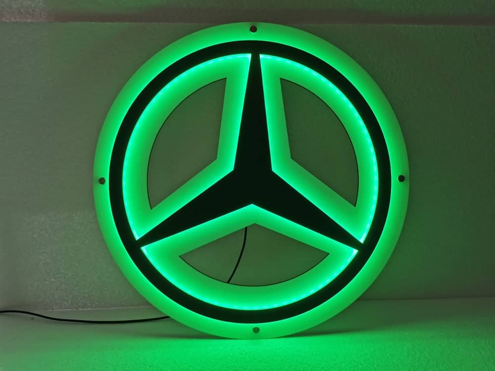 LED 3D podsvícená RGB tabule do kabiny Mercedes 24V