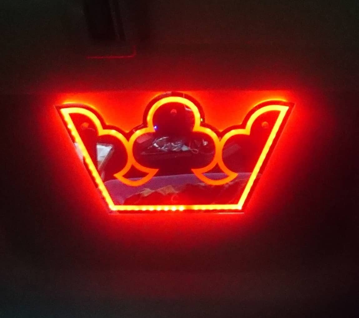 LED podsvícená RGB tabule do kabiny Koruna 24V
