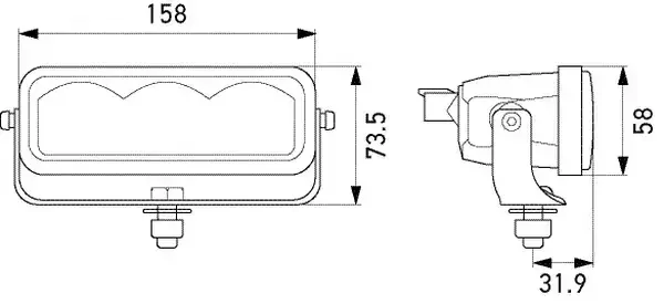 LED Dálkový světlomet HELLA 165mm, 12-24V, 17W