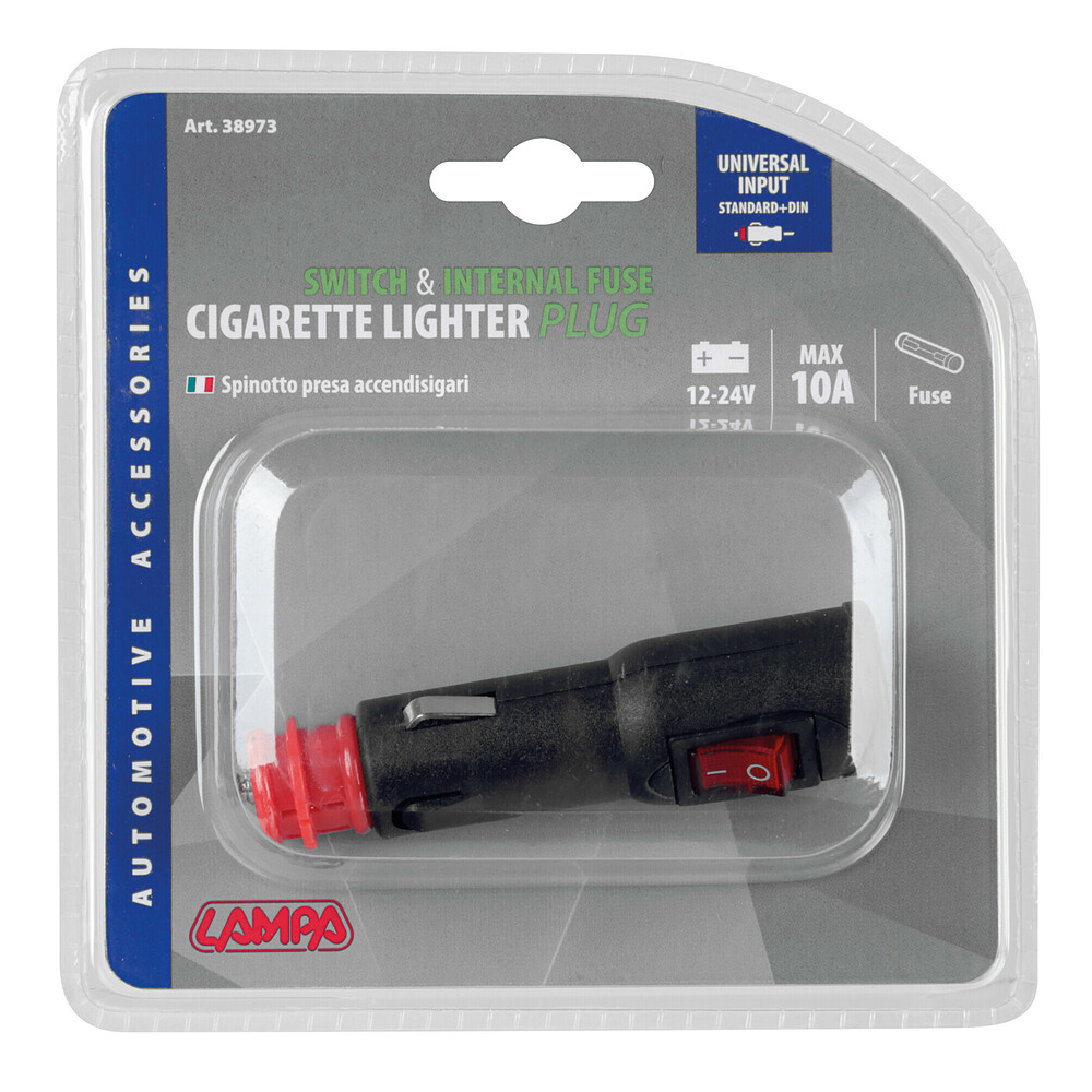 Konektor auto zapalovače 12/24V, 10A s vypínačem