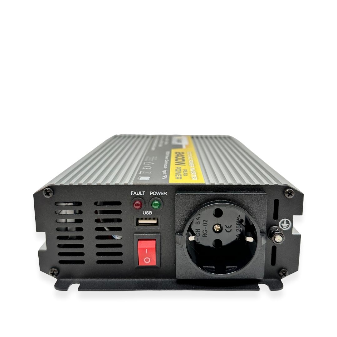 Měnič napětí Skyled 12V/230V, 2400W (1200W trvalý), modifikovaný Sinus
