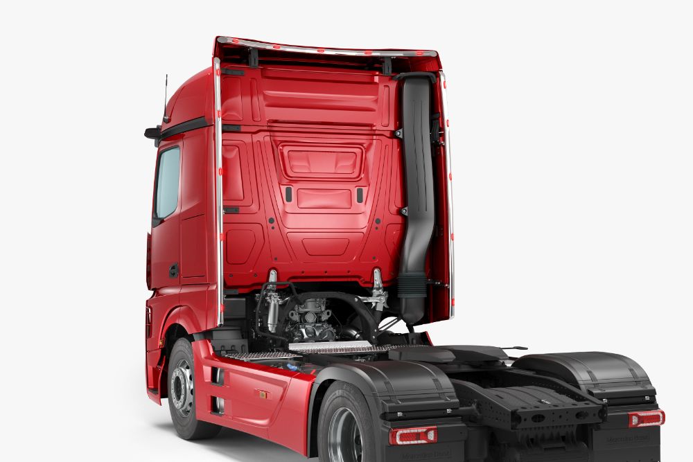 Rámy na zakabinové spoilery s 10 LED, MERCEDES ACTROS 18- BIG