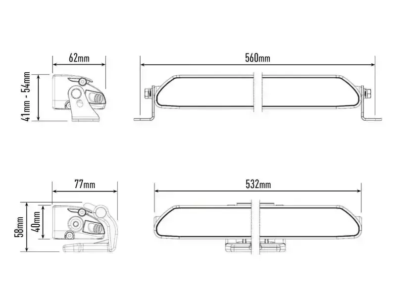 LED přídavné světlo 532mm, LAZER LINEAR-18 ELITE+, 21000Lm, 4 světelné módy, 5000k. IP68