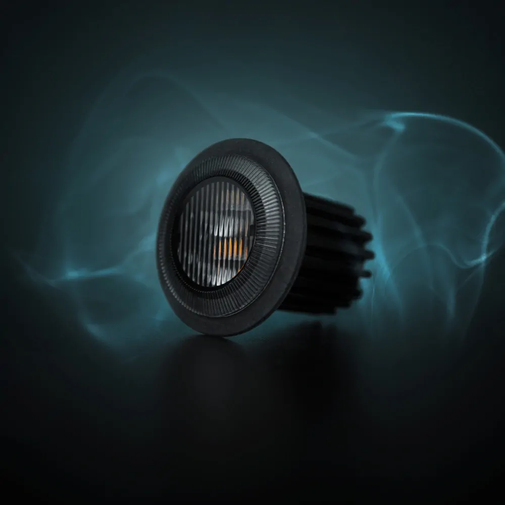 LED výstražné světlo kulaté Strands Dark Gloria 36mm, 12-24V, 12W