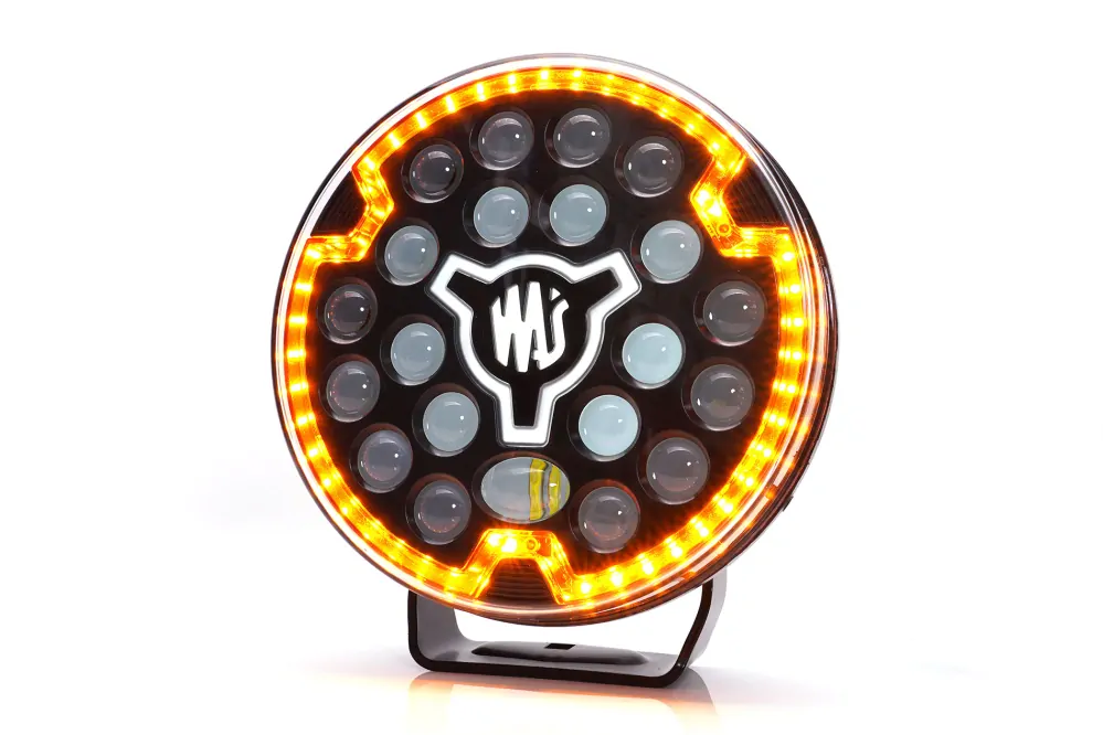 LED přídavný reflektor Waś 9" 228mm s pozičním světlem, strobo, 12-24V, ECE