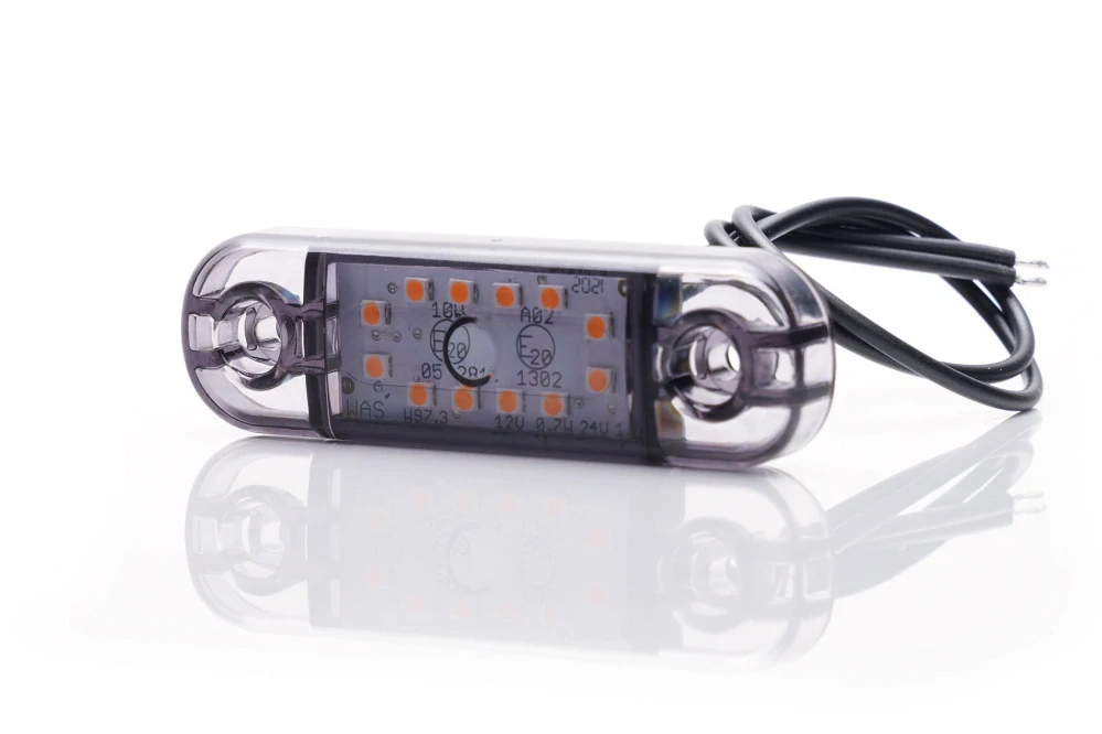LED poziční světlo Waś 12-24V, 12LED, průhledné dark- oranžové