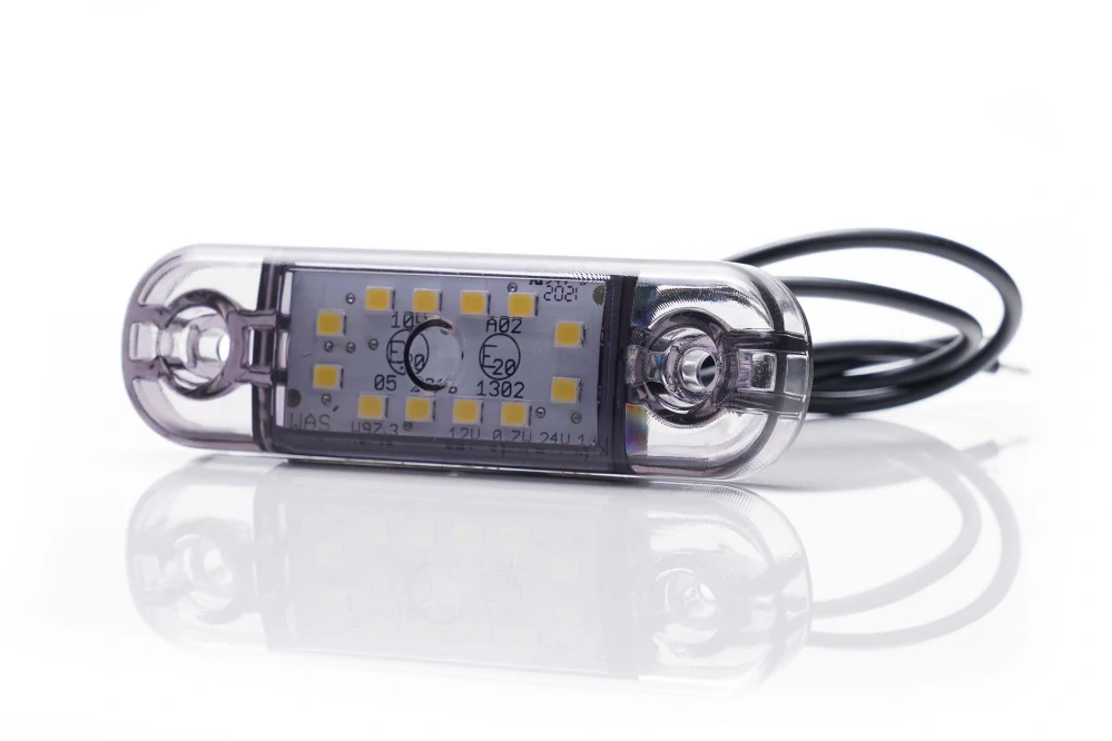 LED poziční světlo Waś 12-24V, průhledné dark- bílé