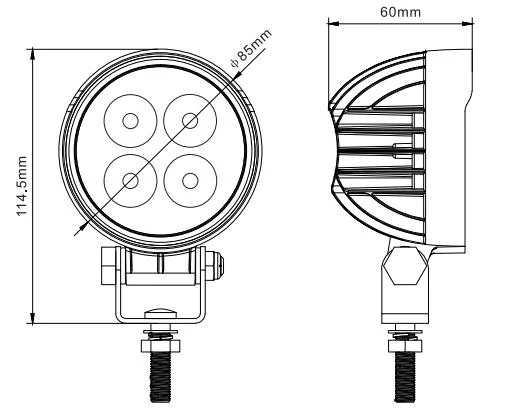 LED pracovní světlo kulaté Skyled ,,Redline", 1080lm, 9-32V, 12W, ADR, IP67/69K, ECE R10
