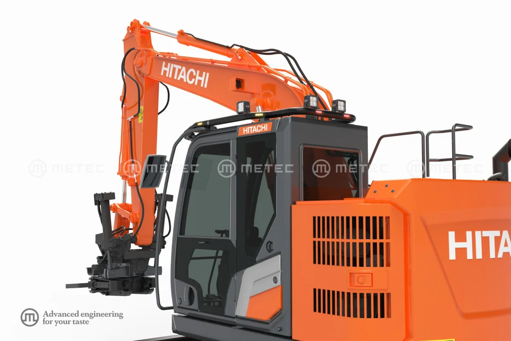 Střešní nerezový rám, 8 LED, 8 upínadel světel, pro HITACHI 135US-7 21-, lakovaný