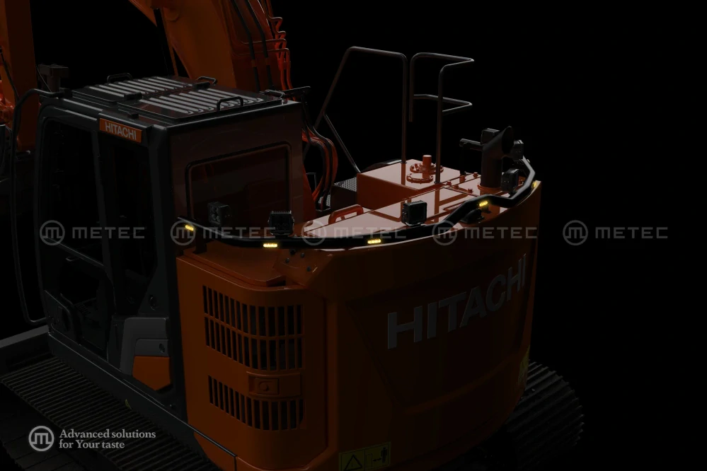 Zadní nerezový rám, 7 LED, 6 upínadel světel, pro HITACHI 135US-7 21-, lakovaný