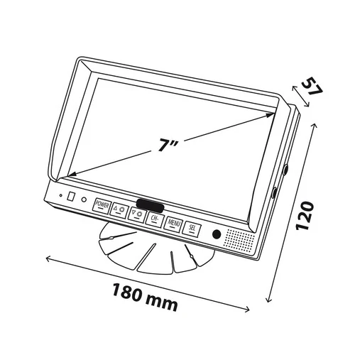 Couvací kamera s LCD monitorem 7", pro kamiony a dodávky, 10-32V
