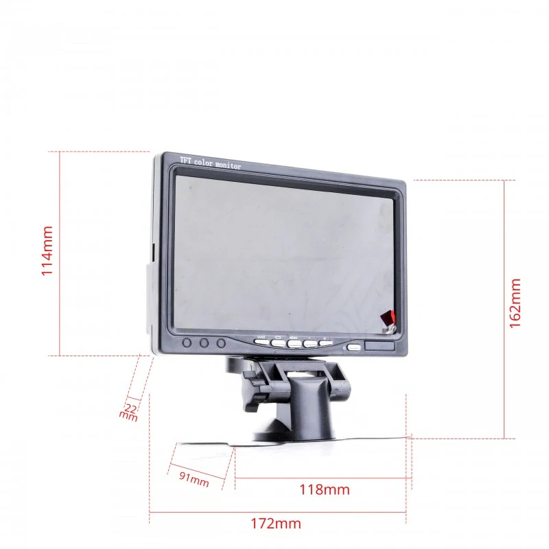 Bezdrátová couvací kamera v rámečku SPZ s 2 čidly a LCD monitorem 7", 12V