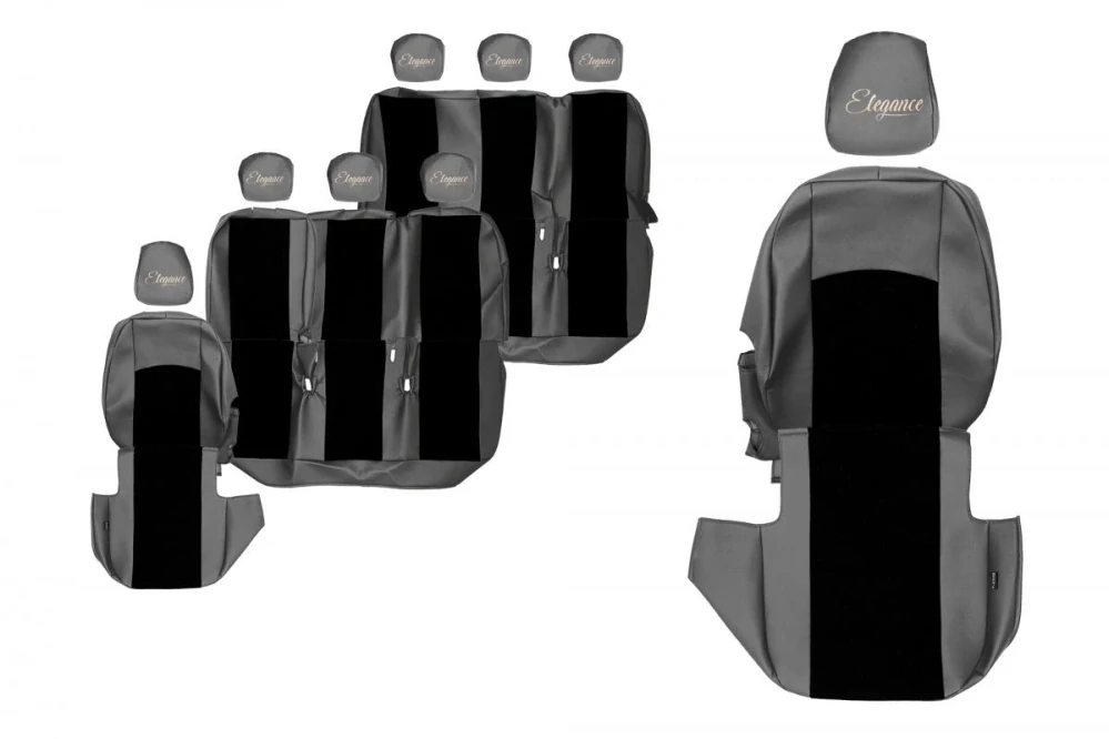 Potahy sedadel (8) - Elegance S, RENAULT TRAFIC III (03.2014-12.2023) - 8místné provedení; 3 řady sedadel; 1+1 sedadlo pro jednoho cestujícího