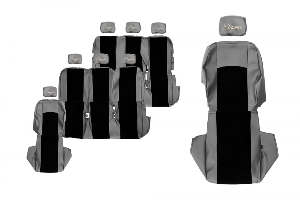 Potahy sedadel (8) - Elegance S, RENAULT TRAFIC II (01.2001-02.2014) & OPEL VIVARO I (01.2001-02.2014) & NISSAN PRIMASTAR (01.2001-02.2014) - verze pro 8 cestujících; 3 řady sedadel; sedadlo pro jednoho cestujícího 1+1