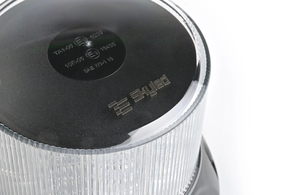 LED maják Skyled na tři šrouby, čirý, 165mm, ECE R65 - oranžový