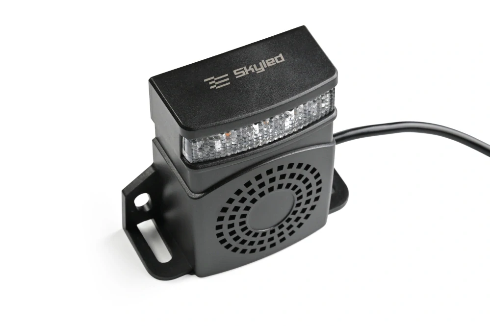 Couvací signalizátor s oranžovým výstražným světlem Skyled BOOM Flash, 12-80V, 92-107dB, R10