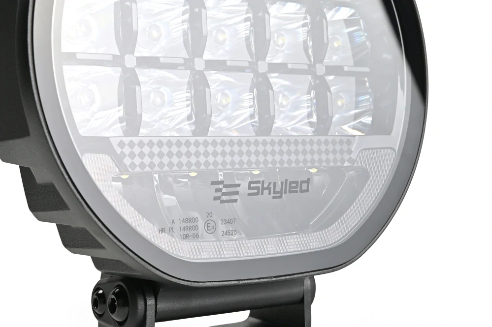 LED přídavný reflektor Skyled Scallop 7x 7", s dynamickým pozičním světlem, 10-32V, 90W, ECE R10/R148/R149