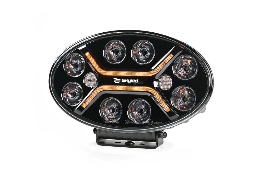 LED přídavný reflektor Skyled Ovum Flash (261mm), s pozičním světlem, strobo, 6-36V, 82W, 6400lm, ECE R10, R65, R148, R149