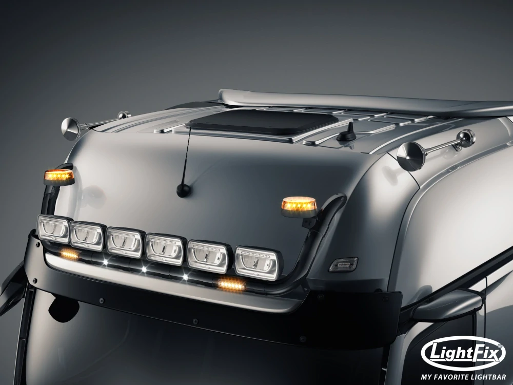 Střešní nerezový rám Lightfix SKY-LIGHT "U" lakovaný – MERCEDES - ACTROS (PROCABIN) - GIGA SPACE