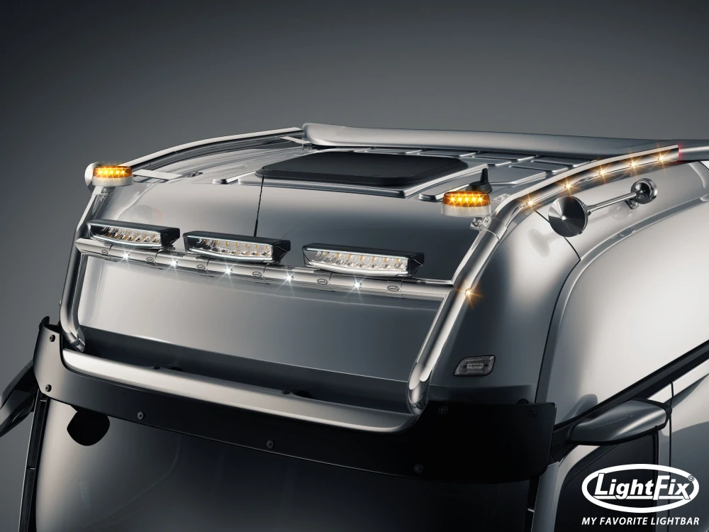 Střešní nerezový rám Lightfix SKY-LIGHT "H-MAX" nerezový – MERCEDES - ACTROS (PROCABIN) - GIGA SPACE