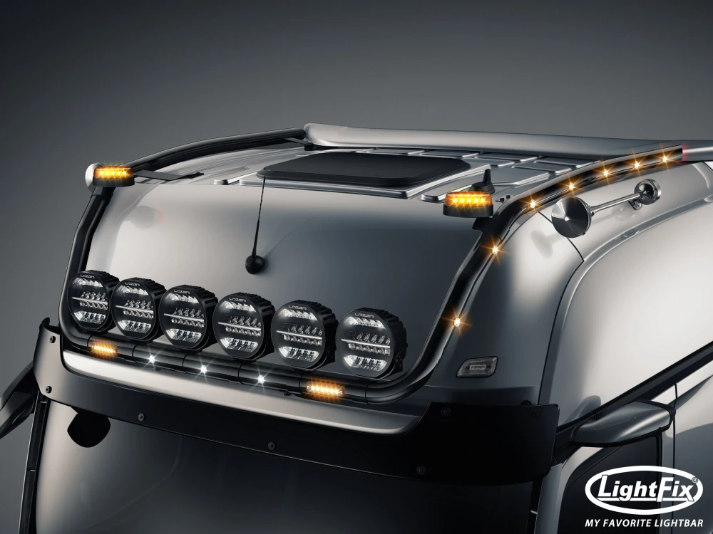 Střešní nerezový rám Lightfix SKY-LIGHT "V-MAX" lakovaný – MERCEDES - ACTROS (PROCABIN) - GIGA SPACE