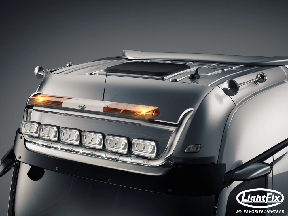 Střešní nerezový rám Lightfix SKY-LIGHT + SKY-BRIDGE nerezový – MERCEDES - ACTROS (PROCABIN) - GIGA SPACE