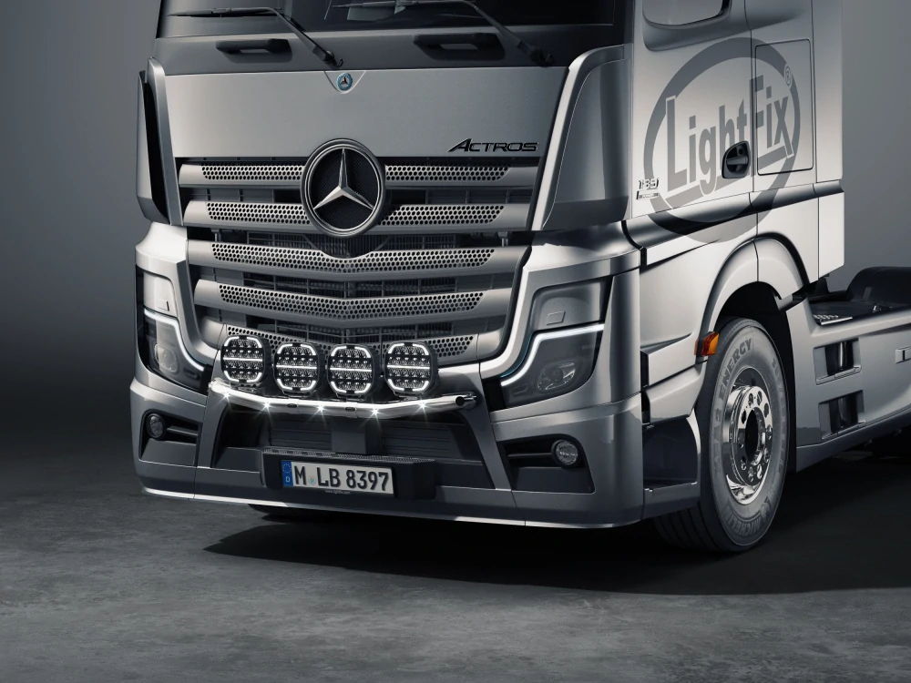 Přední ochranný rám Lightfix 4-LIGHT "MINI" nerezový – MERCEDES - ACTROS (L-CAB)