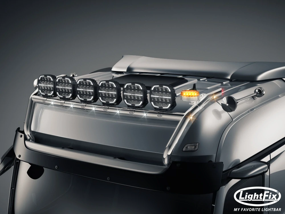 Střešní nerezový rám Lightfix SKY-LIGHT "H-TYPE" nerezový – MERCEDES - ACTROS (PROCABIN) / AROCS - BIGSPACE