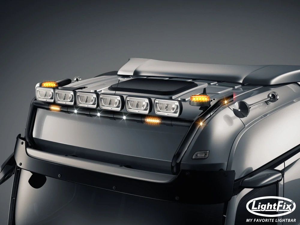 Střešní nerezový rám Lightfix SKY-LIGHT "H-TYPE" lakovaný – MERCEDES - ACTROS (PROCABIN) / AROCS - BIGSPACE