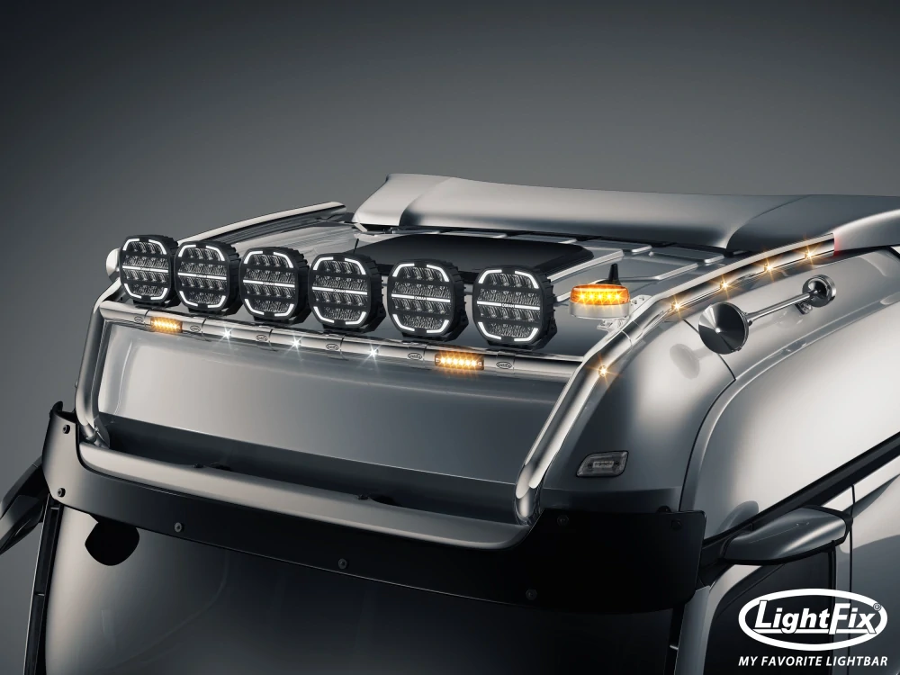Střešní nerezový rám Lightfix SKY-LIGHT "H-TYPE" nerezový – MERCEDES - ACTROS (PROCABIN) / AROCS - BIGSPACE