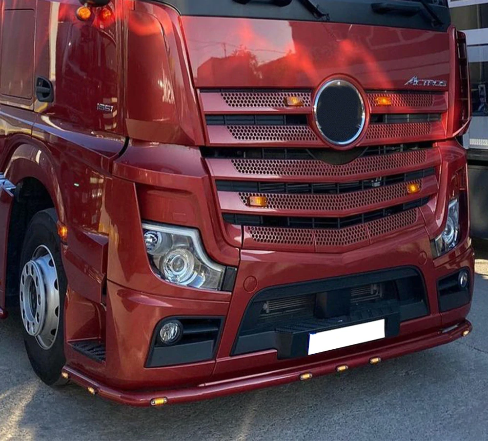 Nerezový ochranný rám nárazníku pro Mercedes Actros MP4 a MP5 – široká kabina, listové odpružení