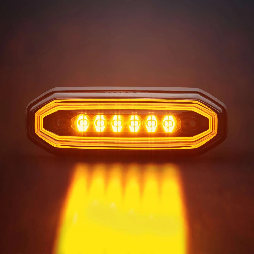 LED Výstražné světlo Strands FOR9T Aura, s pozičním světlem, 10-48V, ECE R10, R148, R65 - oranžové