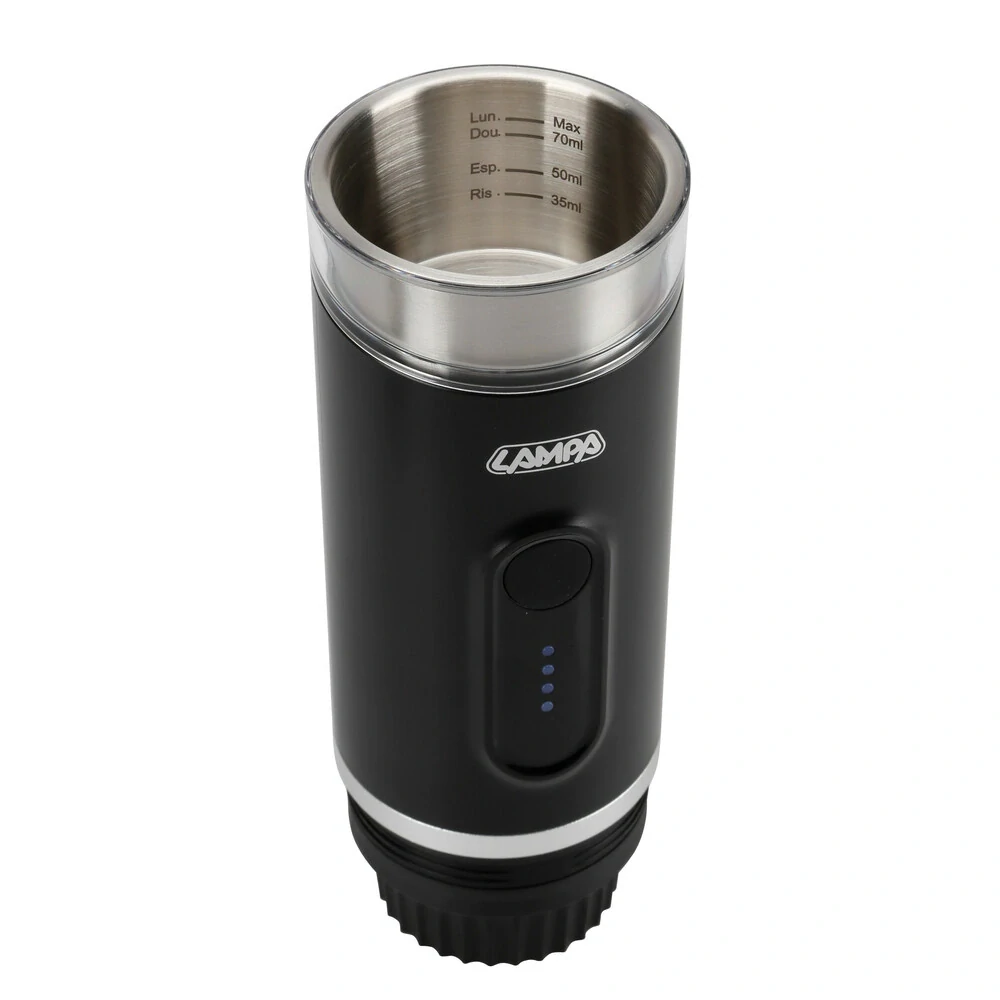 Přenosný kávovar Lampa Cafyn Heat 90 ml, 140 W, 2600 mAh, 15 bar, USB-C, automatický ohřev