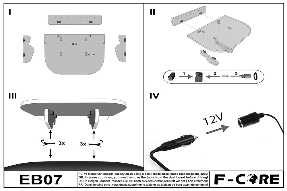 Polička středová + LED - Elegance, MERCEDES SPRINTER II (01.2006-12.2017)