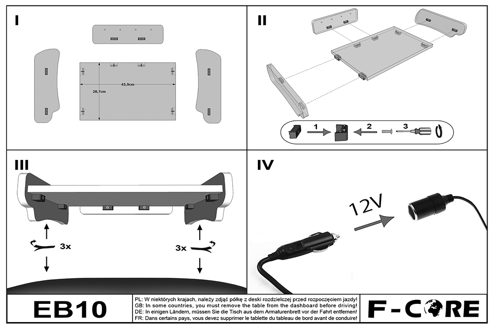 Polička středová + LED - Elegance, MERCEDES SPRINTER CDI (prod. do roku 2005