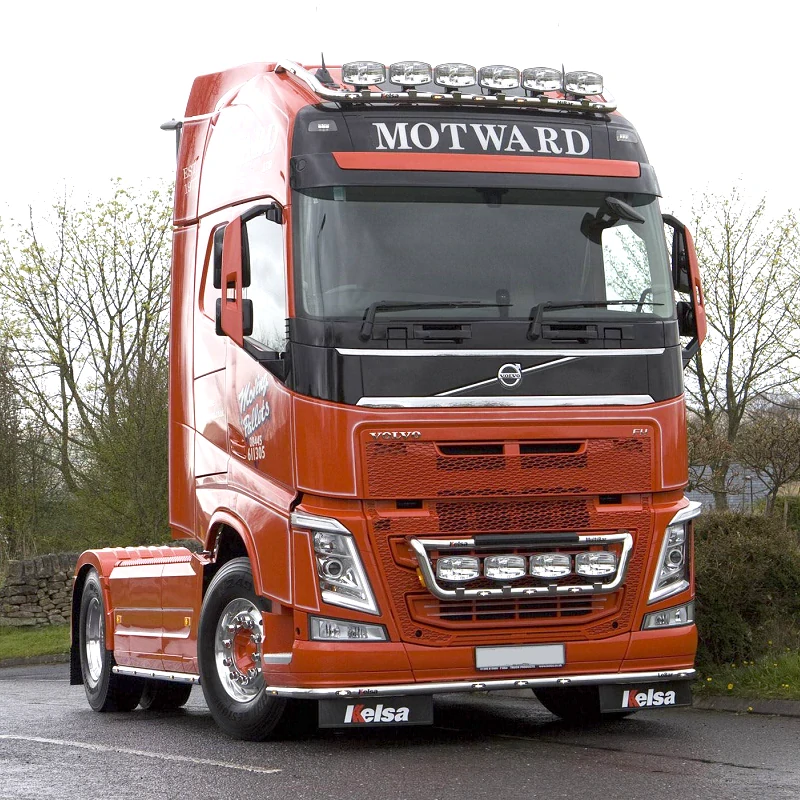 Boční nerezové rámy Kelsa SideBars rozvor 3,8m pro  Volvo FH4, FH5, AERO Globetrotter