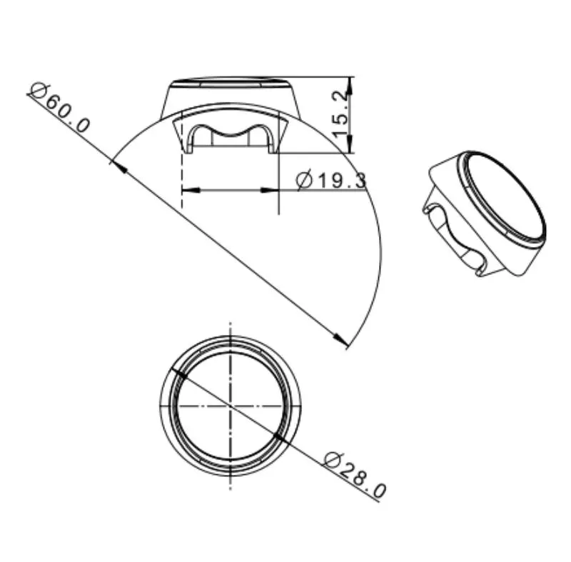 Led poziční světlo kulaté FT-074, 32mm,, 12-36V- Bílé