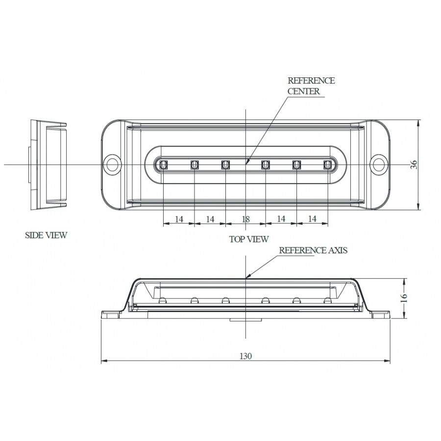 LED strobo světlo predátor 6xLED, 11W, 12/24V, ECE R10 R65 modrý