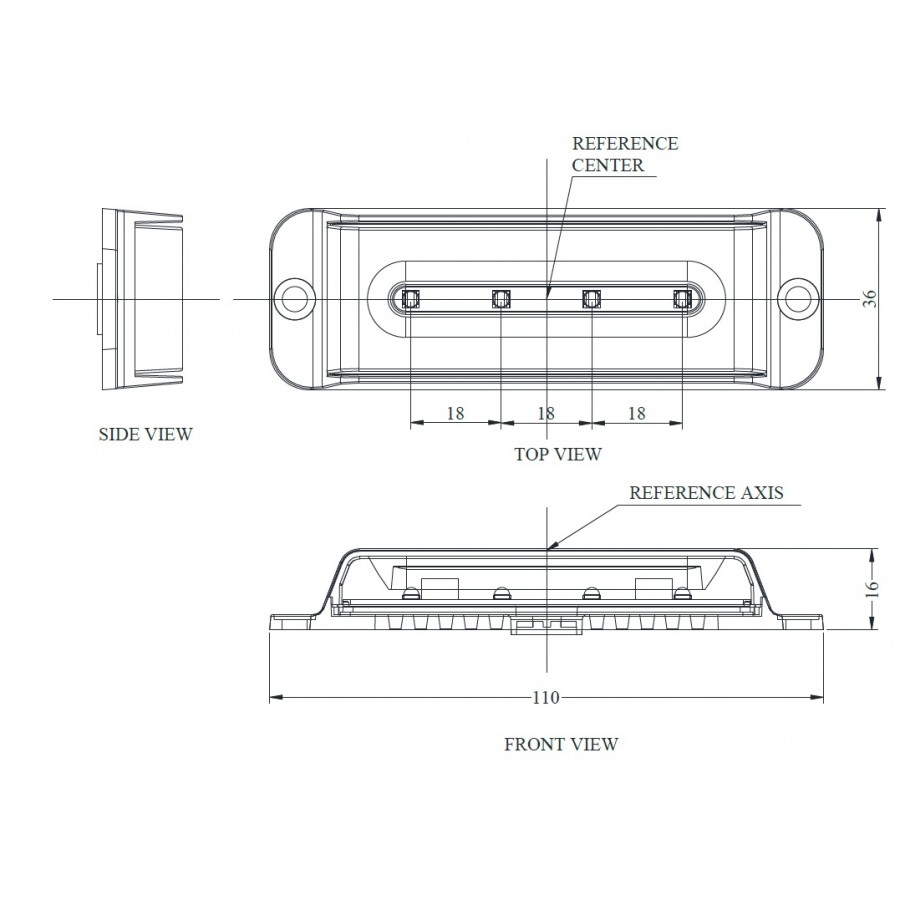LED strobo světlo predátor 4xLED, 13W, 12/24V, ECE R10 R65 modrý