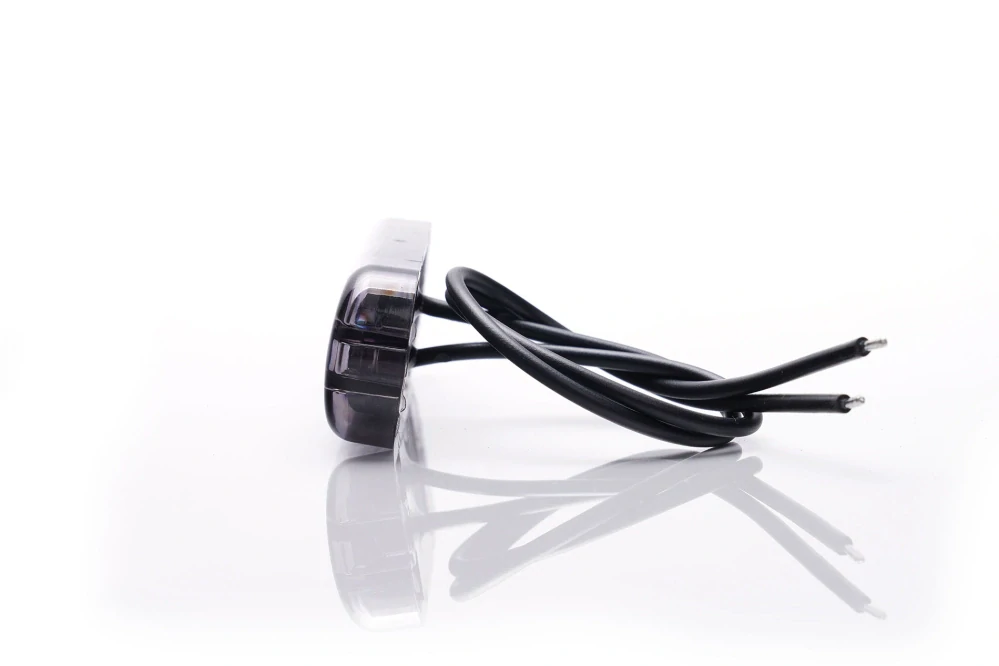 LED poziční světlo Waś, 12-24V, průhledné dark- červené