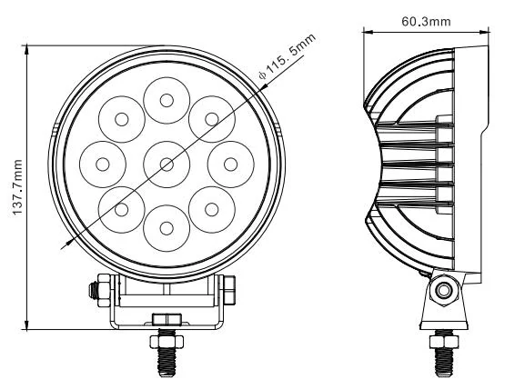LED pracovní světlo kulaté Skyled ,,Redline", 2430lm, 9-32V, 27W, ADR, IP67/69K, ECE R10