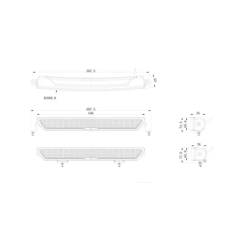 OZZ DRB1 P20" LED rampa 508mm, ECE R10, 10-32V, 9900lm, 134W, černá