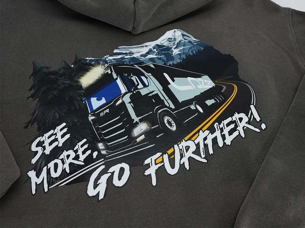Mikina s kapucí Lazer šedá- TRUCKING