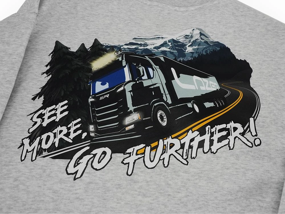 Mikina Lazer světle šedá- TRUCKING
