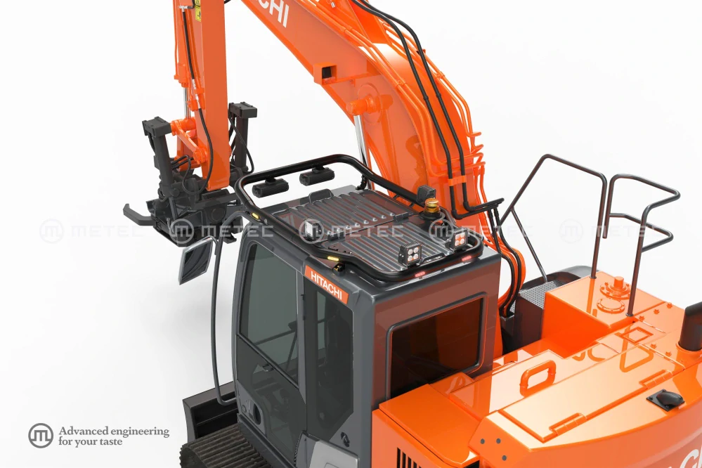 Střešní nerezový rám, 8 LED, 8 upínadel světel, pro HITACHI 135US-7 21-, lakovaný