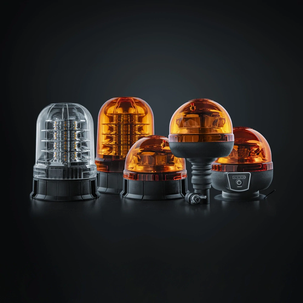 LED rotační maják Strands Big Energy XL, oranžové sklo, 10-32V, 30W, ECE R10, R65