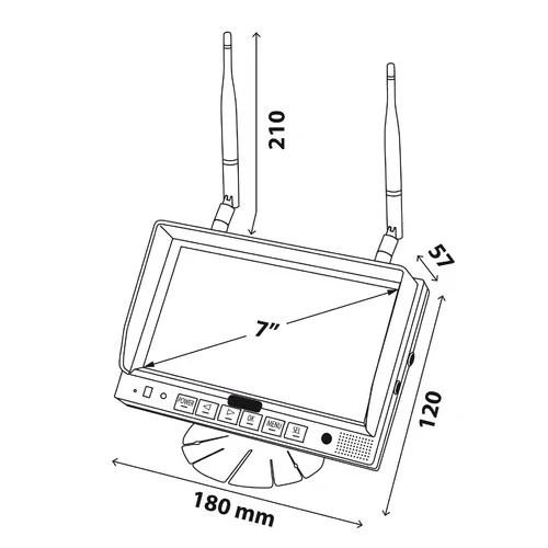 Bezdrátová couvací kamera s LCD monitorem 7", pro kamiony a dodávky, 10-32V