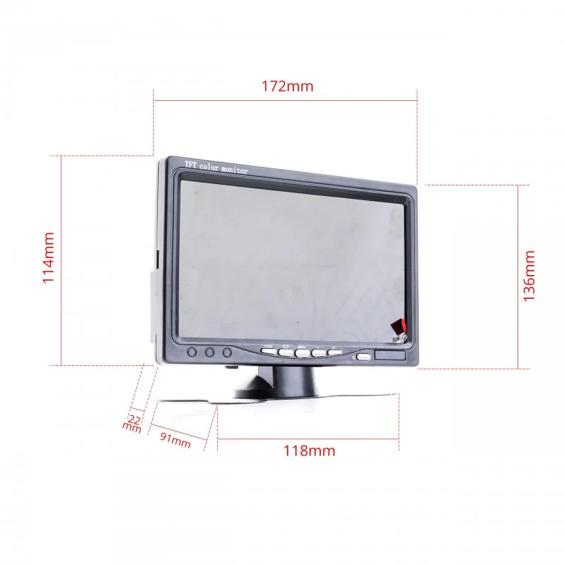 Set bezdrátových couvacích kamer (4), s monitorem 7" do nákladních vozidel a dodávek, 12/24V